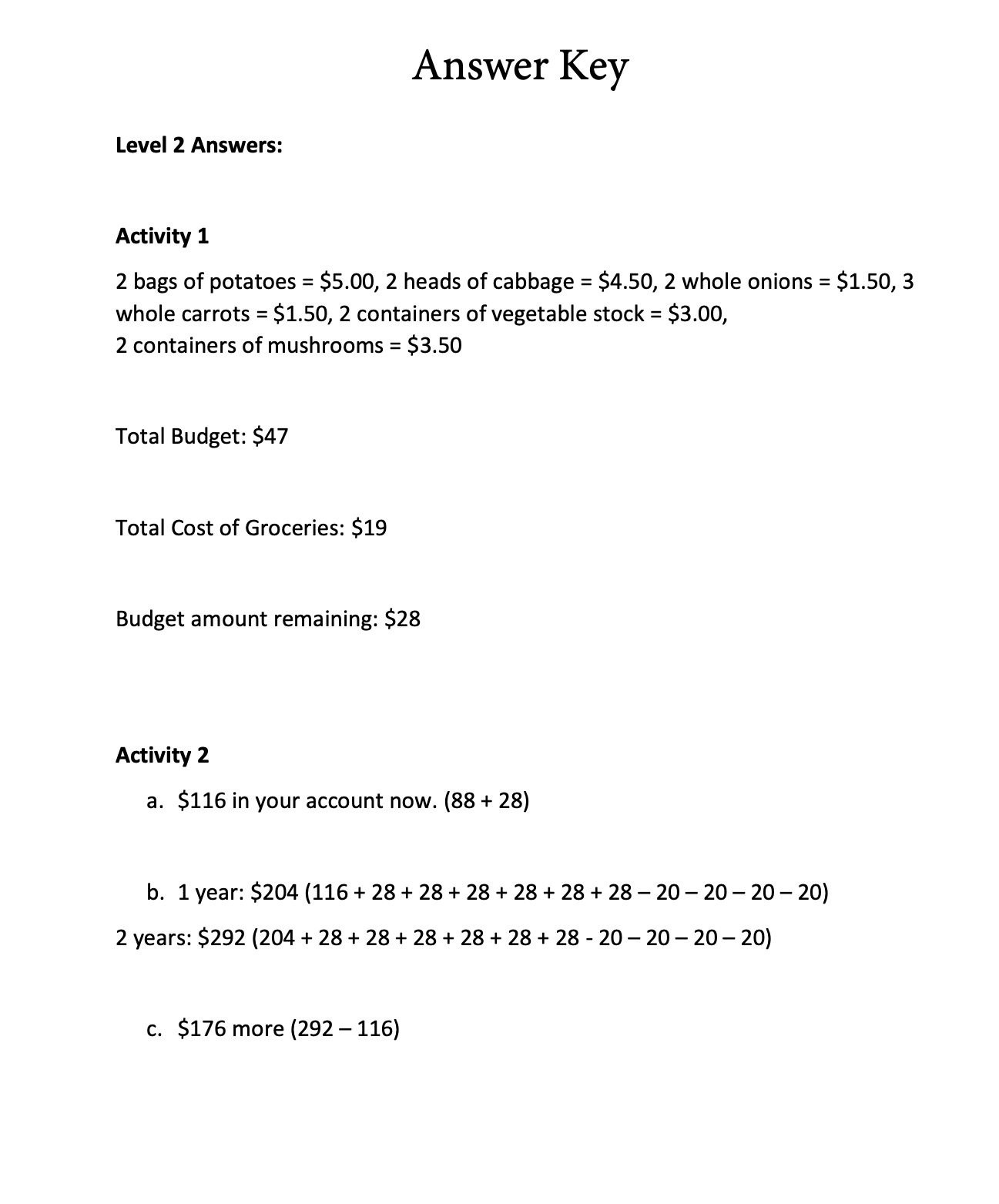 Financial Literacy Bundle - LEVEL 2 (ages 8-10)