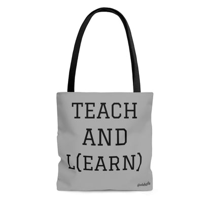 TEACH AND L(EARN) Tote Bag (Grey/Black) - EDU HUSTLE