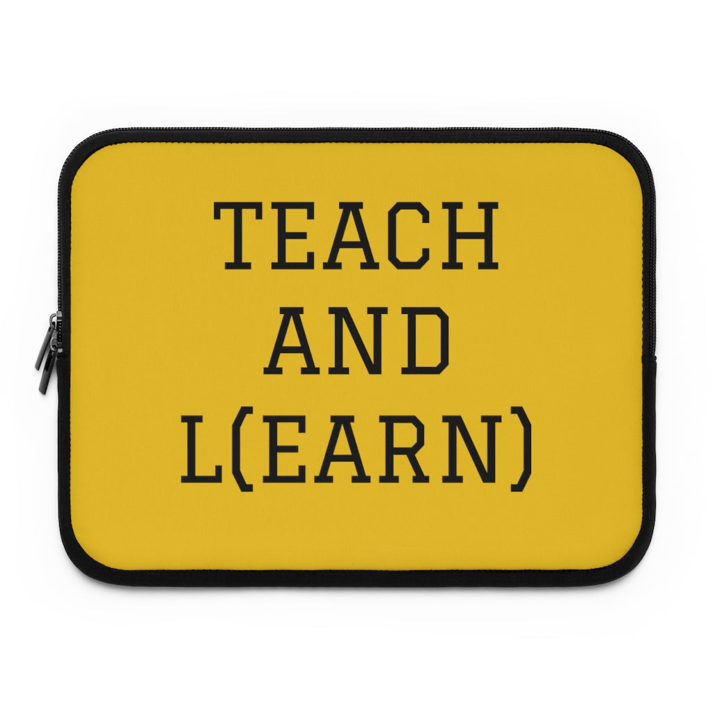 TEACH AND L(EARN) Laptop Sleeve (Yellow) - EDU HUSTLE