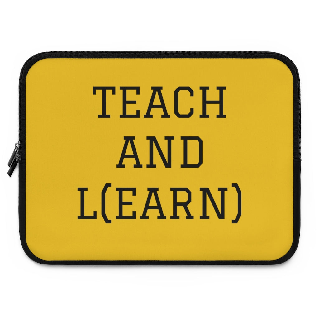 TEACH AND L(EARN) Laptop Sleeve (Yellow) - EDU HUSTLE