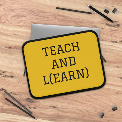 TEACH AND L(EARN) Laptop Sleeve (Yellow) - EDU HUSTLE